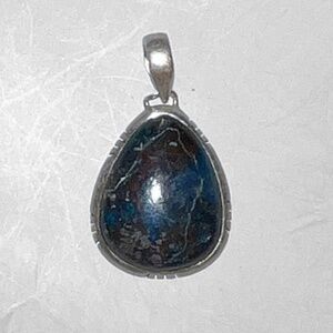 Blue & Black Chrysocolla Pendant